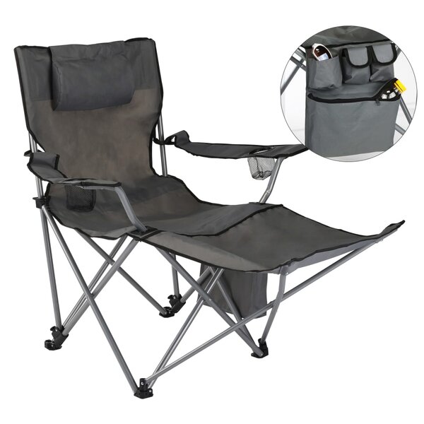 Folding camping chair with hot sale footrest